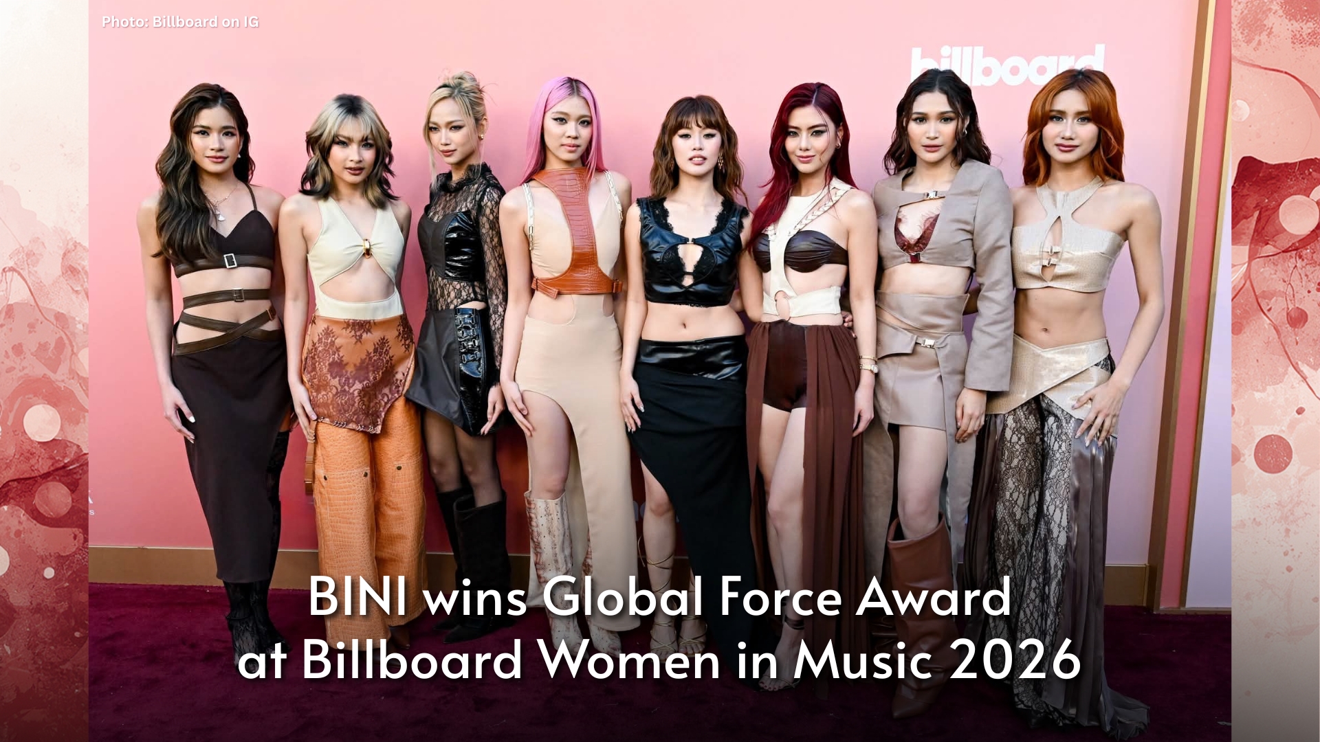 BINI Billboard Women in Music 2026 Global Force