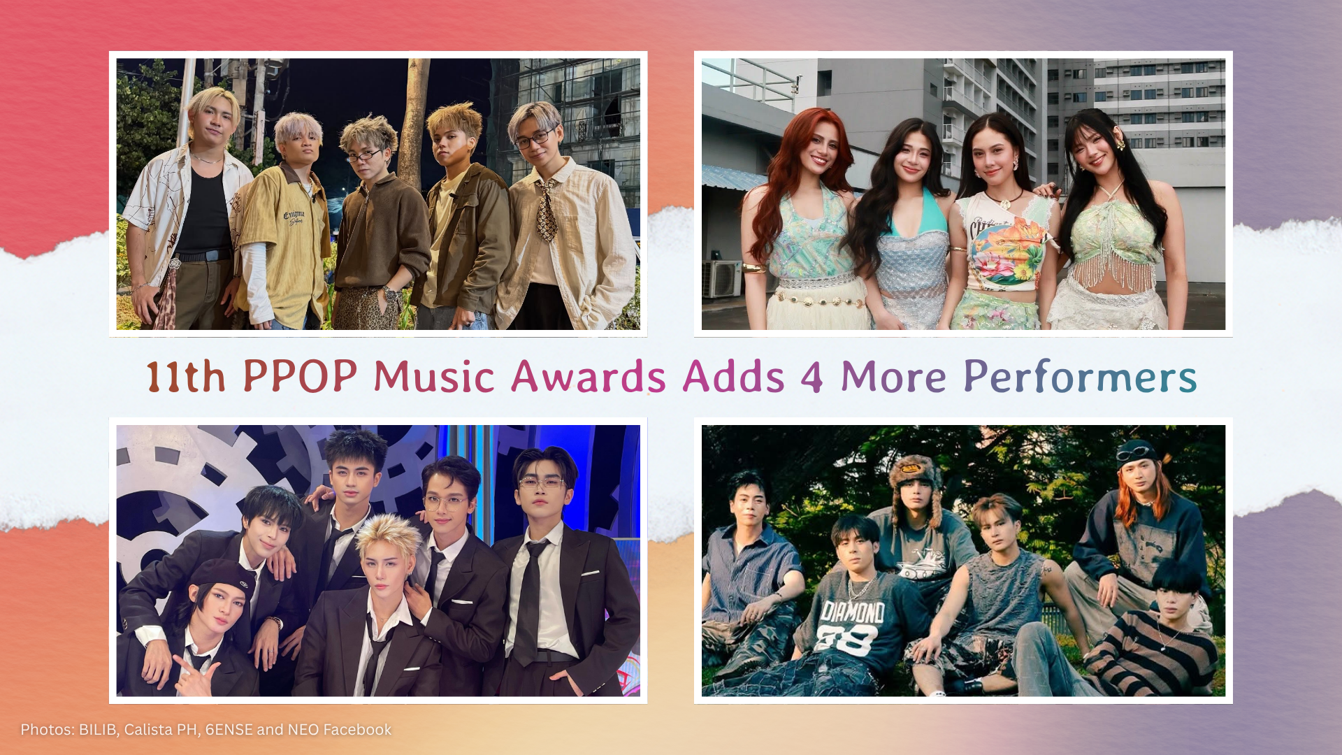 11th PPOP Music Awards Reveals Its Next 4 Performers 6ENSE, CALISTA, NEO, and BILIB