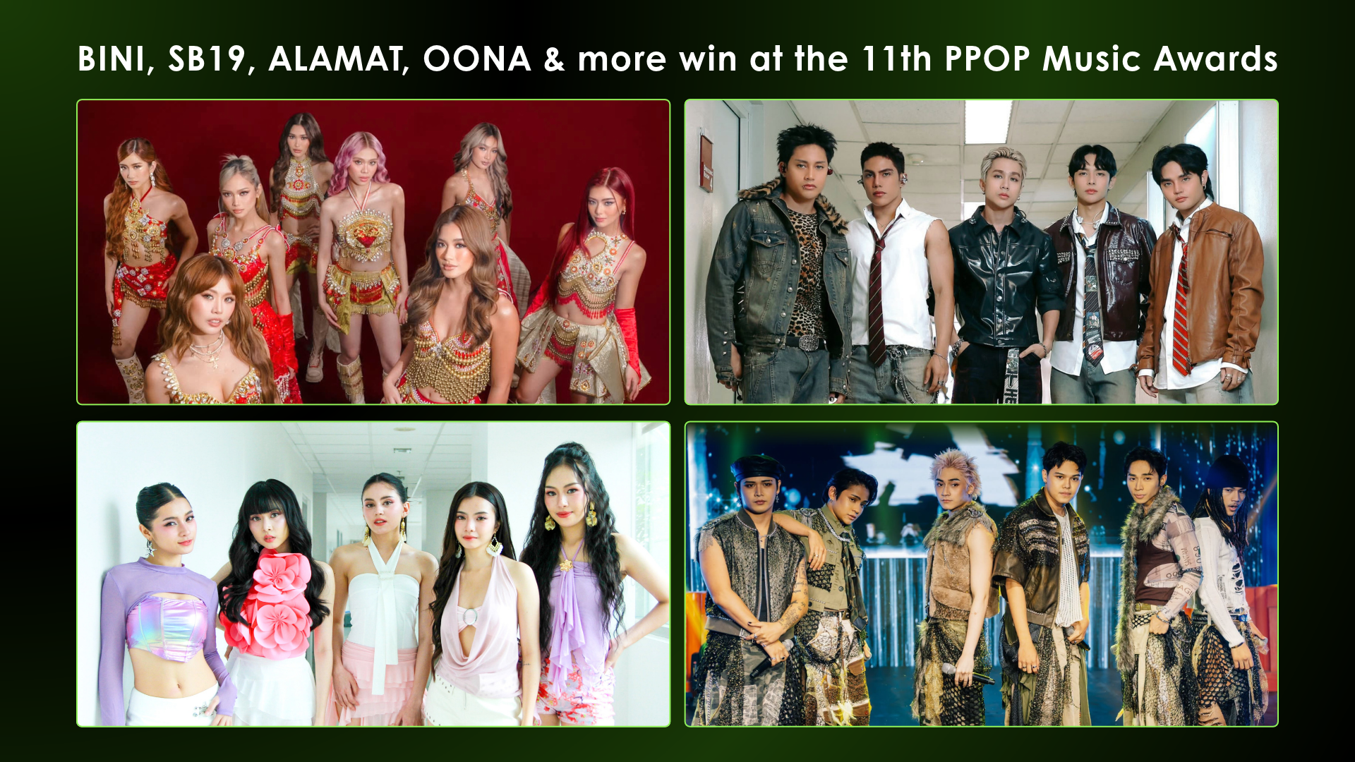 BINI, SB19, ALAMAT, OONA & more win at the 11th PPOP Music Awards